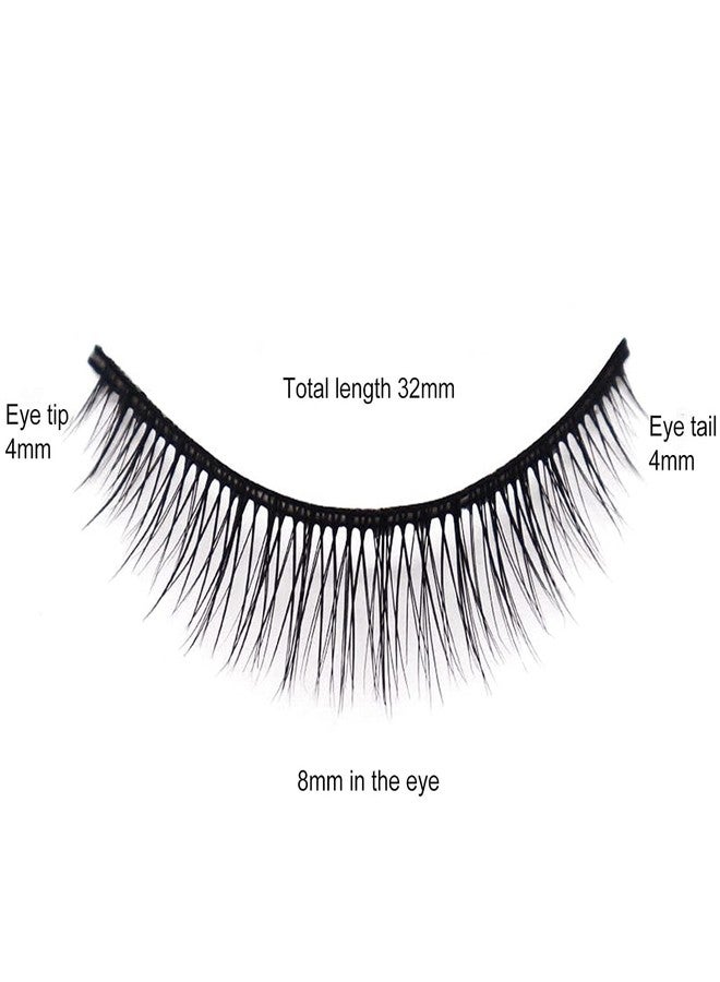 WaigN 5Pair Black False Eyelashes 8mm Short Fake Mink Lashes Enlarge Eyes Natural Perfect Fitting Artificial Fiber Extensions Eye Lashes Fake Lashes, Women's Make Up Tools - Image 2